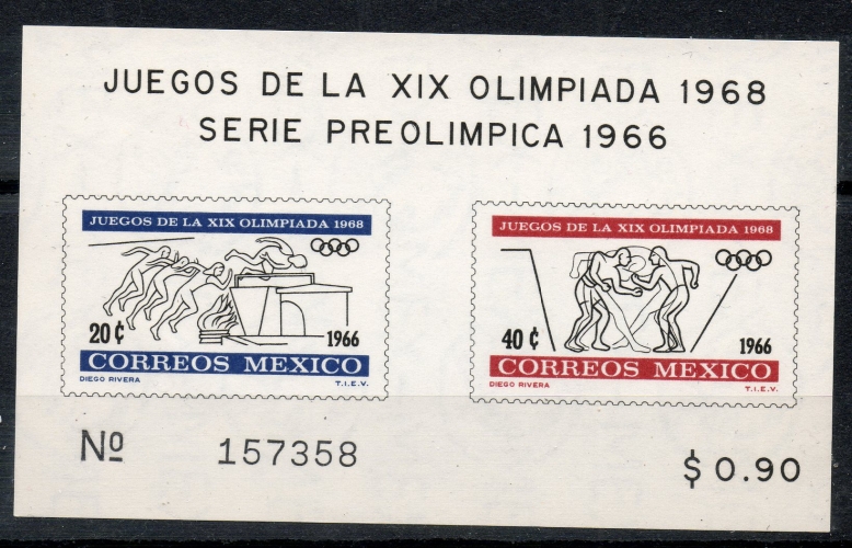 Mexique Yvert BF N°5 & 6 Neuf Série préolympiques 1966