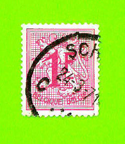 Timbre Oblitéré Used Stamp BELGIQUE 1 F BELGIË Lion Héraldique