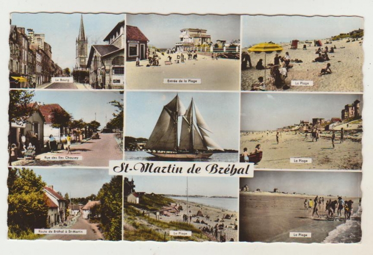 cpsm 9x14 -  50 - Multivues de Saint Martin de Bréhal