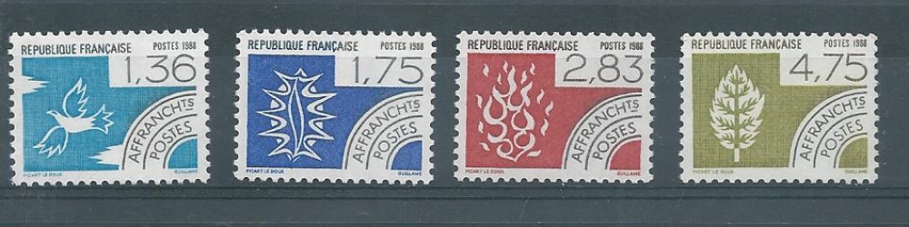 FRANCE préoblitérés 198 à 201 neufs**