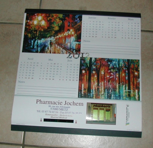 Calendrier Mural 2013 Calendar Pharmacie JOCHEM FRANCE avec thermomètre