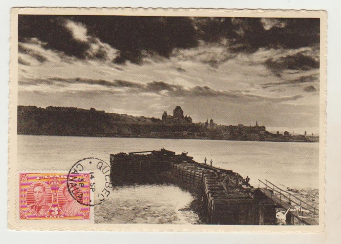  cpsm 1938 Canada  Québec Crépuscule  sur la  ville 