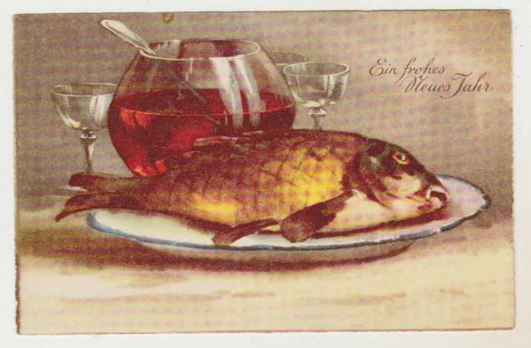  cpsm  timbrée Fantaisie  Allemagne 1933 Vœux de nouvel an (  Poisson )