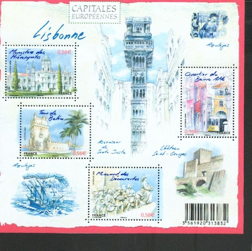 France 4402 4405 F Lisbonne capitales neuf ** luxe MNH sin charnela prix de la poste 2.24