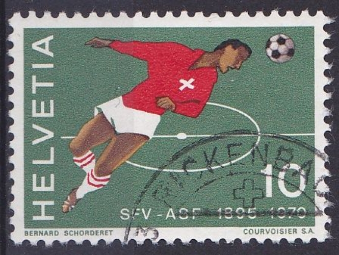 SUISSE 1970 OBLITERE N° 864 football