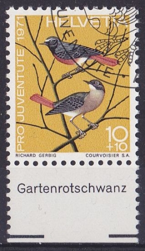 SUISSE 1971 OBLITERE N° 891 oiseaux