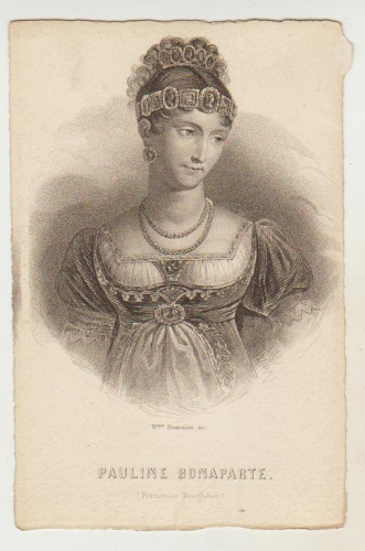 cpa  Portrait de  Pauline Bonaparte   lithogravure 