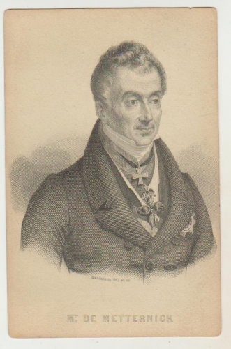 cpa  Mr de Metternick   lithogravure