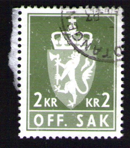  NORVEGE Oblitération ronde Used Stamp 2 KR OFF. SAK