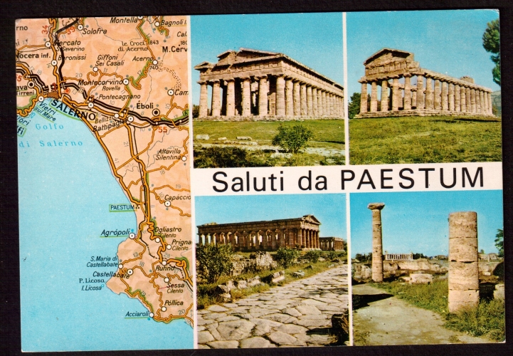 Italie Cartolina postale Cpm Saluti da Paestum  