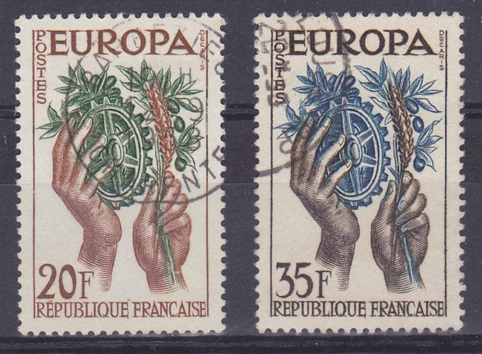 FRANCE 1957 OBLITERE N° 1122 1123 europa