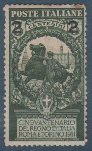 Italie 1913 - Cinquantenaire 2 sur 5 c.