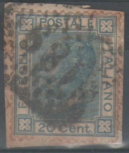 Italie 1867 - Effige 20 c. (sur fragment)