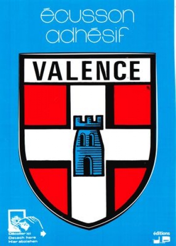 France 26 Valence - Blason adhésif sur carte postale