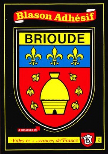  France 43 Brioude - Blason adhésif sur carte postale