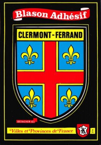 France 63 Clermont-Ferrand - Blason adhésif sur carte postale neuve