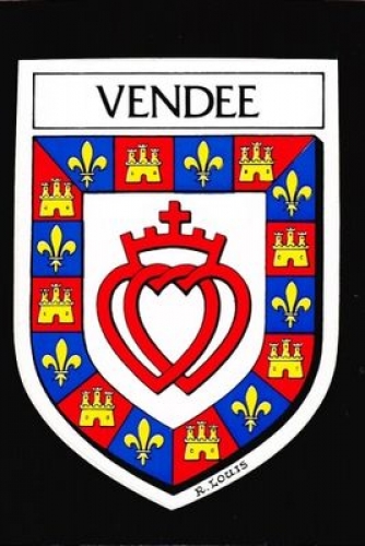 France Vendée - Blason adhésif de la province sur carte postale