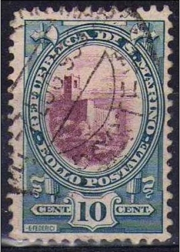 Saint-Marin 1929 - Vues 10 c.