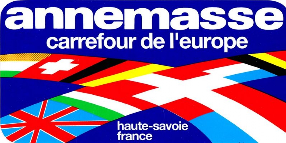 France 74 Annemasse 1990 - Autocollant Annemasse carrefour de l´Europe