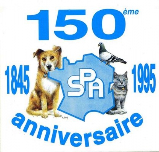 France 1995 Autocollant 150ème anniversaire de la SPA 1845-1995