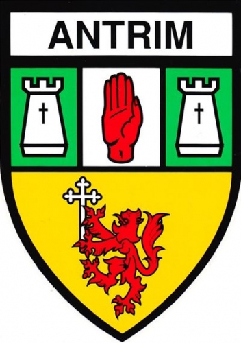 Irlande du Nord Antrim 1995 - Blason adhésif du comté