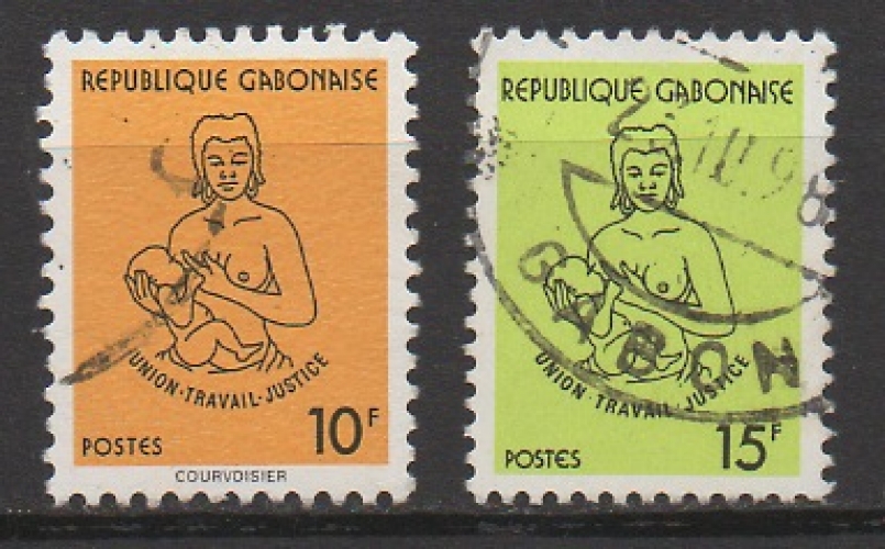 GABON 2002 - UNION-TRAVAIL-JUSTICE : 2 TIMBRES