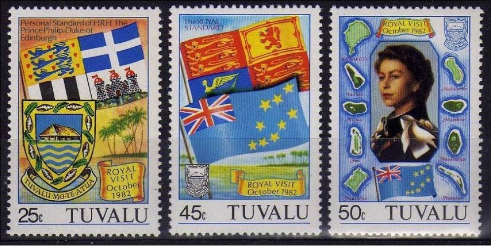 Tuvalu 1982 - Visite royale - Drapeaux   (g1088)