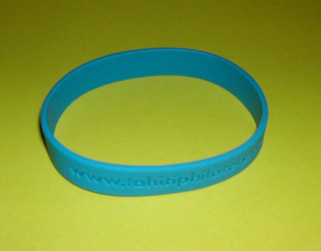 Bracelet Silicone wristband Bleu Tahiti Philatélie