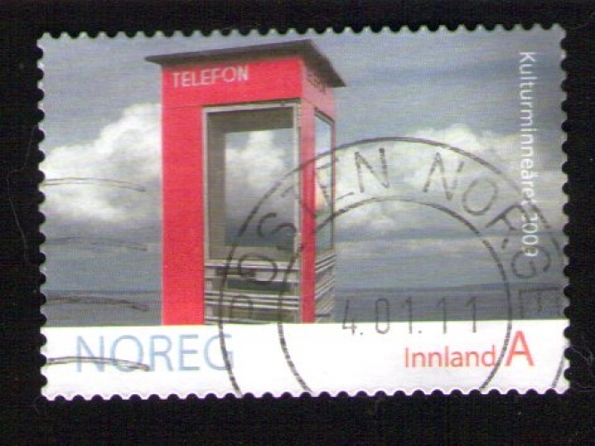 NORVEGE Oblitération ronde Used Stamp Télécommunications Cabine téléphonique