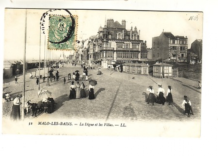 Dunkerque Malo les Bains la digue et les villas 