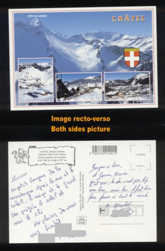 Carte Postale écrite Postcard CHÂTEL Haute Savoie FRANCE