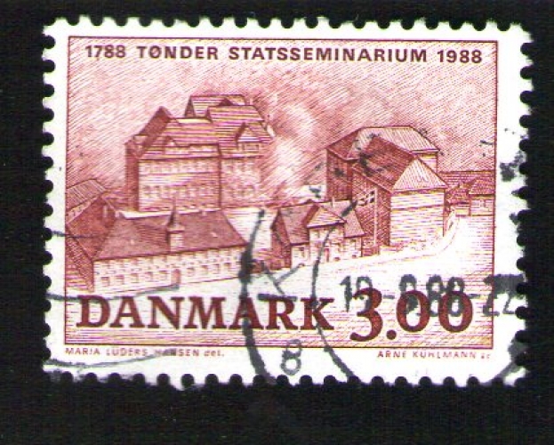 DANEMARK Oblitération ronde Used Stamp Collège TONDER STATSSEMINARIUM 1988