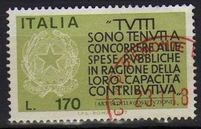 Italie 1977 - Revenu 170 L.