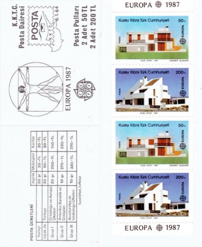 Chypre (Turquie) 1987 Europa - Architecture moderne (carnet)