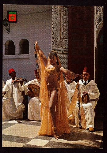 Maroc Cpsm Casablanca restaurant Sijilmasa - danseuse - format 15X21