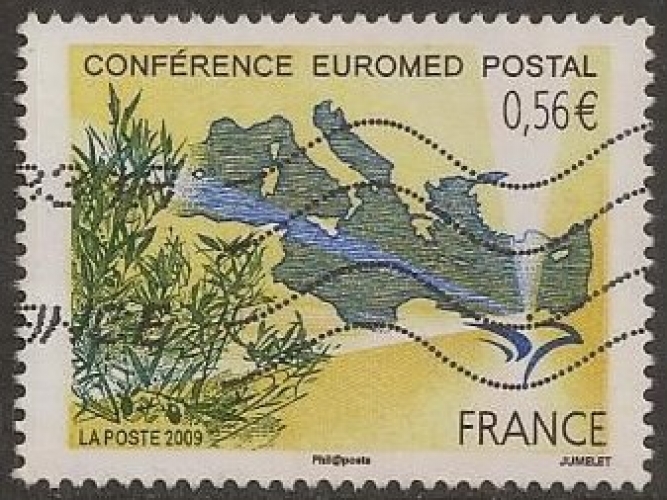 FRANCE 2009 : yt 4422 Oblitéré/Used # Conférence Euromed Postal