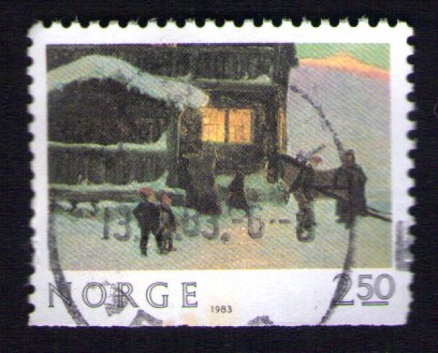 NORVEGE Oblitération ronde Used Stamp Village en Hiver 1983