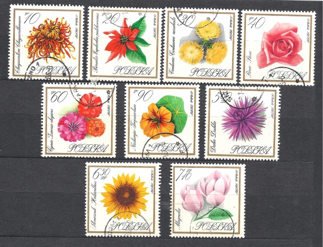 Pologne  Y & T  N° 1546-54  Fleurs de jardin