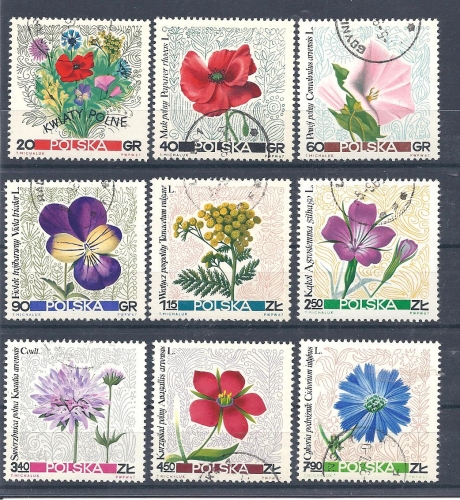 Pologne  Y & T  N° 1636-44  Fleurs diverses des champs