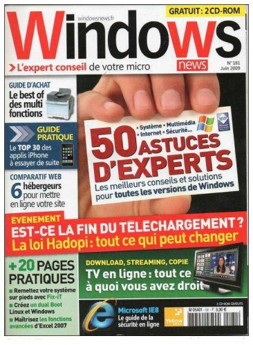 Magazine WINDOWS NEWS  N°181 Juin 2009