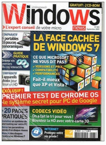 Magazine WINDOWS NEWS N°183 Septembre 2009