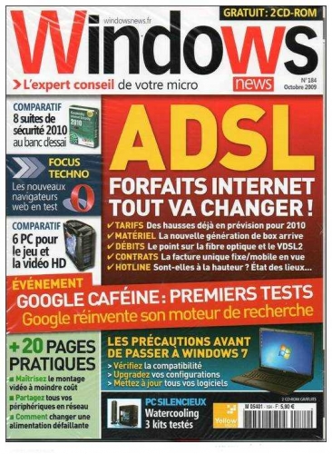 Magazine WINDOWS NEWS  N°184 Octobre 2009