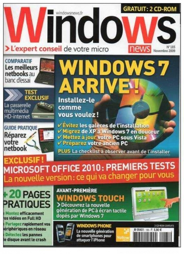 Magazine WINDOWS NEWS N°185 Novembre 2009