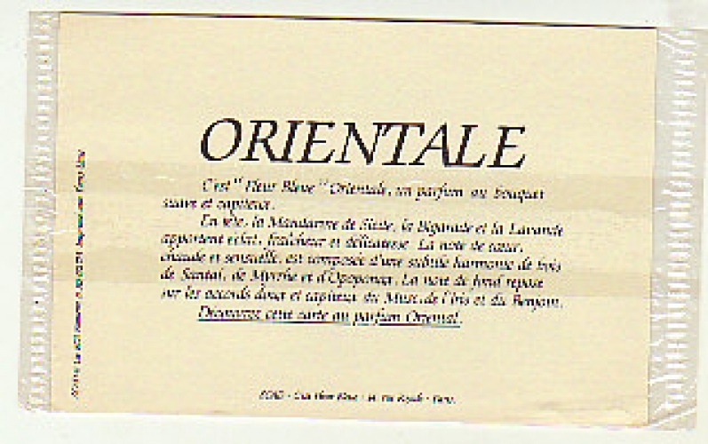 carte parfumée C'est Fleur Bleue Orientale 