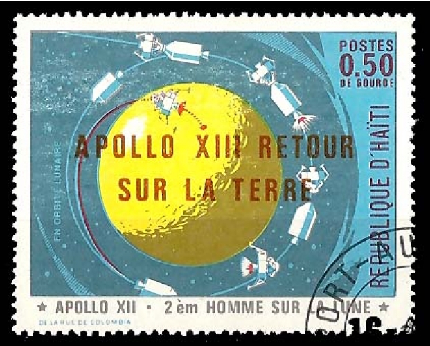 Haïti - Apollo XIII retour sur la terre (obl) - année 1971