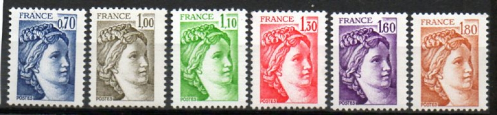 France neuf Yvert N°2056 à 2061 Série Sabine 1979