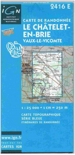 Carte topographique de randonnée LE CHATELET EN BRIE