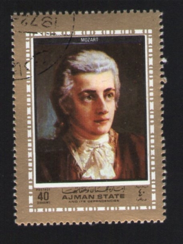 AJMAN STATE Oblitération ronde Used Stamp Peinture Mozart