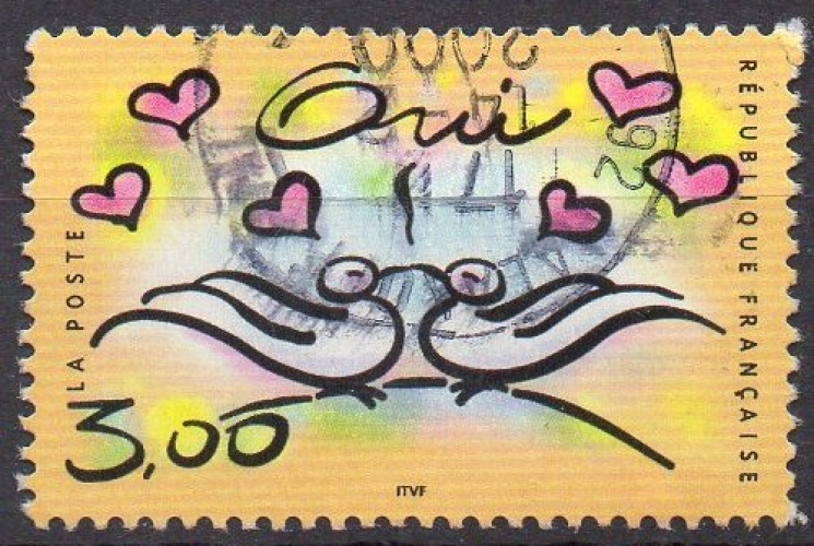 1660N - Y&T N° 3229 -  oblitéré - Mariage - 1999 - France