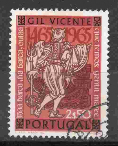 Portugal Yvert N°0979 Oblitéré 1965 Poete Gil Vincente